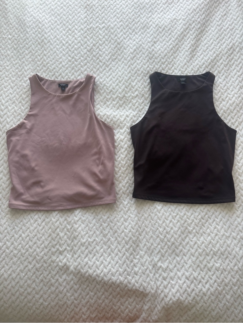 Express Body Contour Tank Tops Bundle - Size Small (Mauve & Brown)